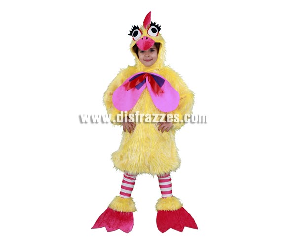 Disfraz de Gallina infantil para Carnaval. Talla de 7 a 9 años. Incluye gorro, mono, calentadores y cubrepies. Cuánto nos recuerda a la Gallina Caponata, ¿te acuerdas? 
¡¡Compra tu disfraz para Carnaval en nuestra tienda de disfraces, será divertido!!
