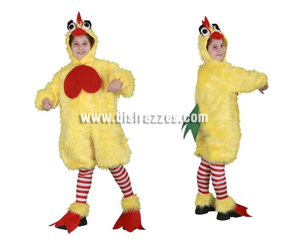 Disfraz de Pollo infantil para Carnaval. Talla de 10 a 12 años. Incluye gorro, mono, calentadores y cubrepies. 
¡¡Compra tu disfraz para Carnaval en nuestra tienda de disfraces, será divertido!!