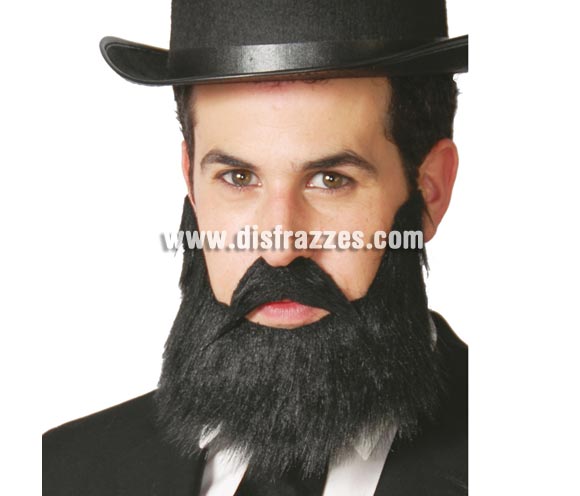 Barba y bigote negros.
