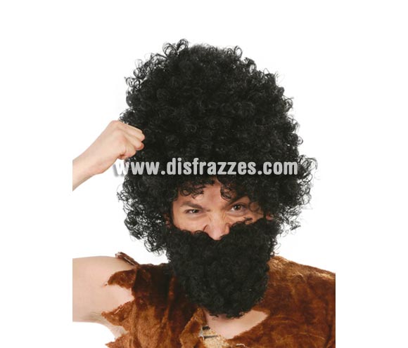 Barba negra rizada.