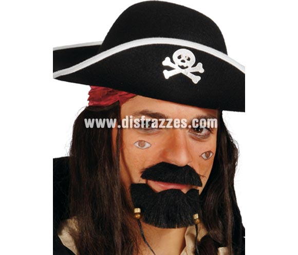 Perilla y bigote de Pirata con adornos.
