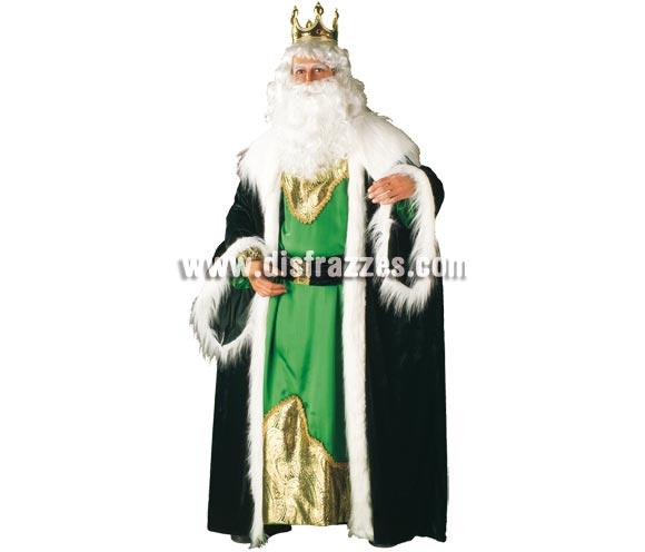 Disfraz o traje de Rey Mago Melchor adulto. Talla Standar de hombre. Contiene túnica, capa y cinturón. Accesorios como corona, peluca y barba NO incluidos, podrás verlos en la sección de Complementos.