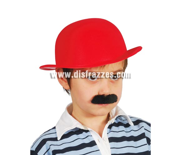 Bombin de plástico flocado rojo infantil.