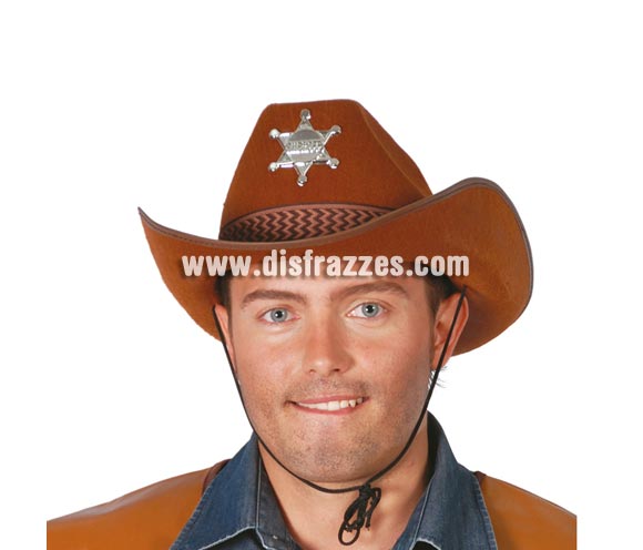 Sombrero Sheriff de fieltro marrón.