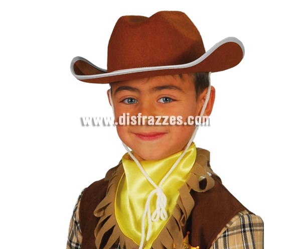 Sombrero de fieltro Vaquero infantil marrón.