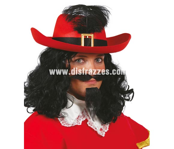 Sombrero de fieltro Mosquetero rojo.