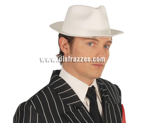 Sombrero Ganster de latex blanco.