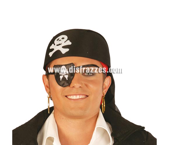 Sombrero o Bandana de Pirata negro de tela. Lo compran muchos clientes para Despedidas de Soltero o Soltera.