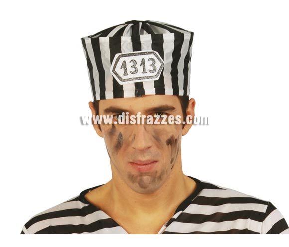 Gorro Presidiario, Prisionero o Preso de tela. Ideal para Despedidas de Soltero.