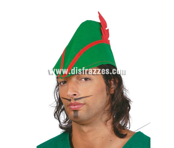 Sombrero de Robin Hood de tela. También lo usan como sombrero de Tirolés.