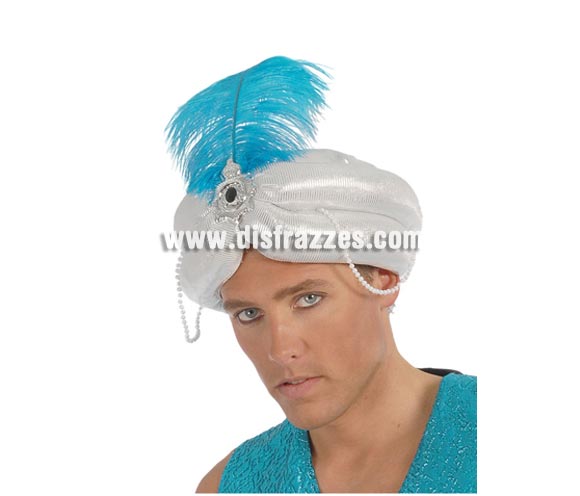 Gorro o Turbante de Marajá blanco o Árabe. También se usa como Turbante de paje Real para Navidad.