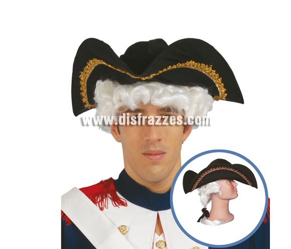 Sombrero de tela de Almirante con coleta.