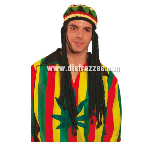 Gorra Jamaicano con rastas.
