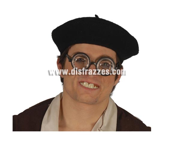 Boina negra. Perfecta para disfrazarse de hombre del pueblo, palurdo, viejo o abuelo, etc. etc.
