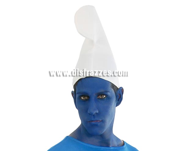 Sombrero o Gorro de Enanito blanco. Perfecto como Complemento si te vas a disfrazar de Pitufo.