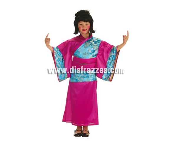 Disfraz de Geisha Ikita para niñas de 3 a 5 años. Contiene: Kimono y fajín (sin peluca).