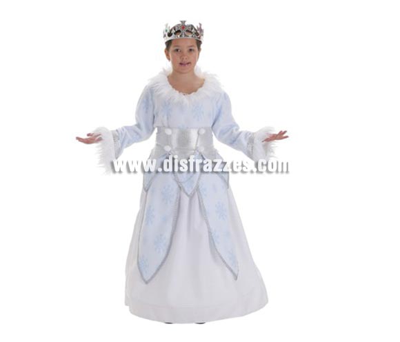 Disfraz Reina de las Nieves para niñas de 3 a 5 años. Contiene: Falda, sobrefalda, camisa y fajín (sin corona).