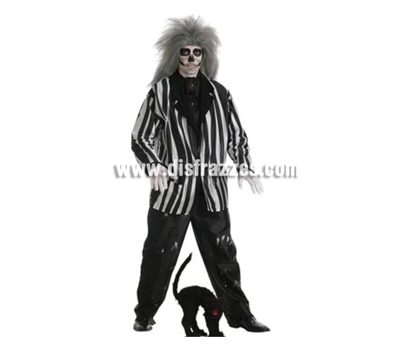 Disfraz de Don Cadaver para hombre. Talla Universal de hombre. Incluye: Pantalones, chaqueta, pañuelo y peluca. Sin guantes.