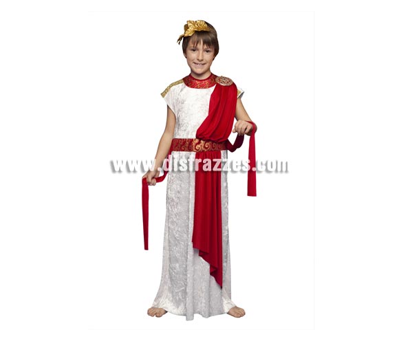 Disfraz de Emperador Romano para niños de 10 a 12 años. Incluye toga, cinturilla y tocado. Perfecto para hacer de Herodes en teatros de Navidad.