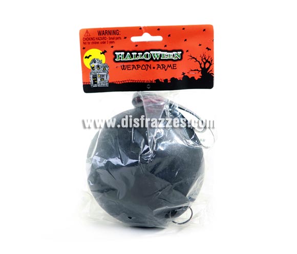 Bola de Tortura para Preso o Presidiario con cadena, de plástico. También para Halloween.