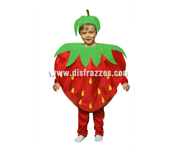 Disfraz de Fresa para niños de 3 a 4 años. Incluye disfraz en forma de fresa y gorro.