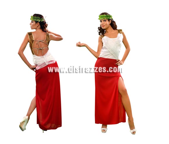 Disfraz barato de Romana Minerva para mujer. Talla standar M-L = 38/42. Incluye vestido y tocado.
