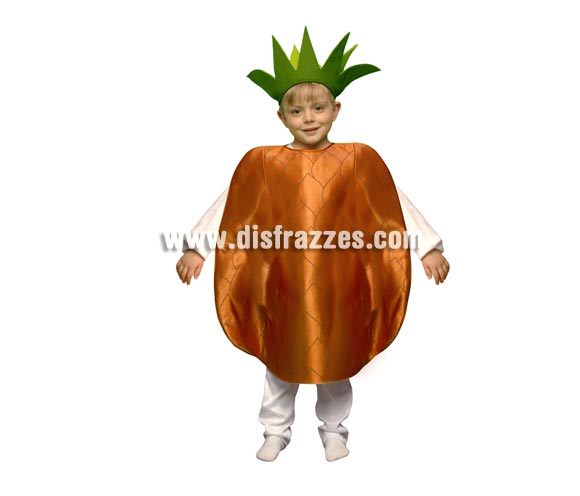 Disfraz de Piña para niños de 3 a 4 años. Incluye disfraz de goma espuma en forma de Piña y gorro.