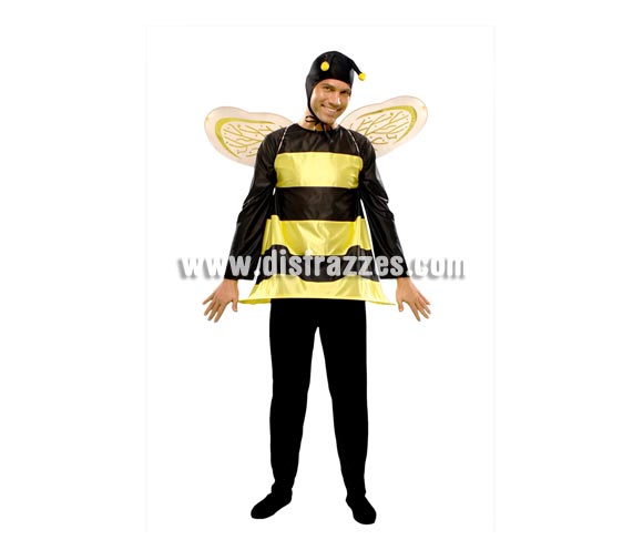 Disfraz barato de Abejorro para hombre. Talla standar M-L = 52/54. Incluye camisa, pantalón, gorro y alas.