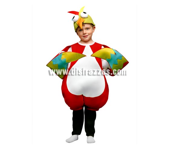 Disfraz de Pájaro Loco para niños de 7 a 9 años. Incluye mono y gorro.