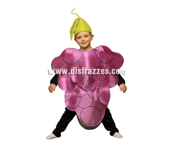 Disfraz de Racimo de Uva para niños de 1 a 2 años. Incluye disfraz de goma espuma con forma de racimo de uva y gorro.