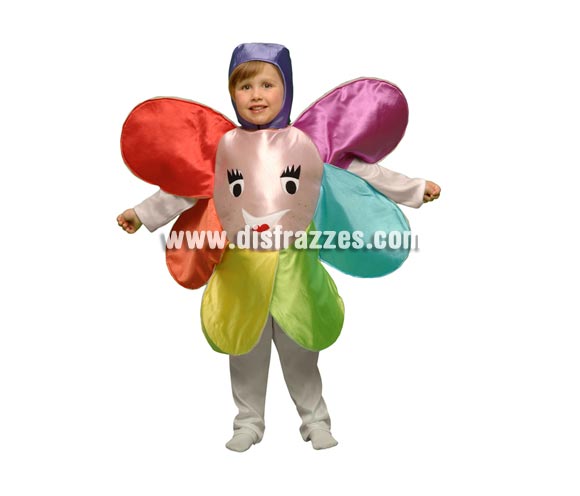 Disfraz de Flor para niños de 1 a 2 años. Incluye disfraz de goma espuma en forma de flor y gorro. Perfecto para hacer teatros en el Cole o en la Guarde para niñas y niños.