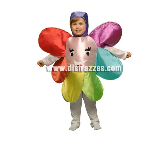 Disfraz de Flor para niños de 5 a 6 años. Incluye disfraz de goma espuma en forma de flor y gorro. Perfecto para hacer teatros en el Cole o en la Guarde para niñas y niños.