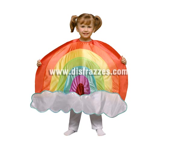 Disfraz de Arco Irias para niños de 5 a 6 años. Incluye sólo el disfraz de Arco Iris en tela de goma espuma. Perfecto para teatros de colegios y guarderías.