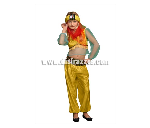 Disfraz de Paje Real o Princesa Árabe para niñas de 10 a 12 años. Incluye camisa, pantalón y tocado de la cabeza. Perfecto para disfrazar a las niñas de Árabes o también como Paje de los Reyes Magos.