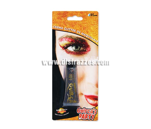 Tubo de 20 ml. de maquillaje multicolor glitter - brillo. Presentación en blister.