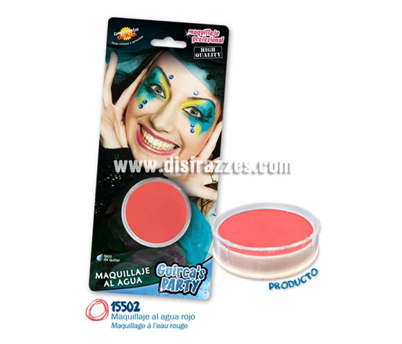 Blister de maquillaje al agua de 16 gr de color rojo.