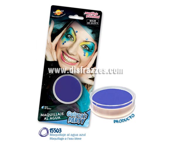 Blister de maquillaje al agua de 16 gr de color azul.