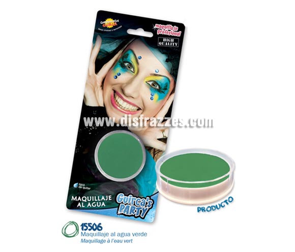Blister de maquillaje al agua de 16 gr de color verde.
