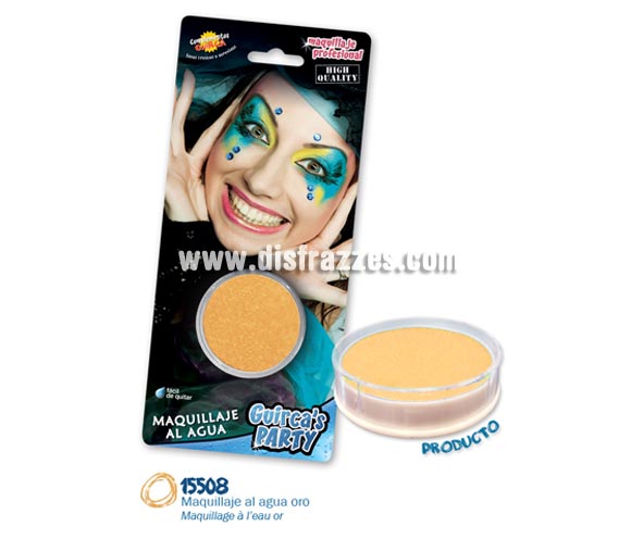 Blister de maquillaje al agua de 16 gr de color oro.
