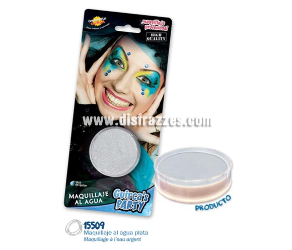 Blister de maquillaje al agua de 16 gr de color plata.