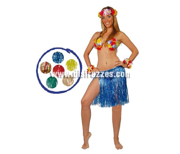Falda Hawaiana 45 cm. en colores variados. Precio por unidad. Incluye sólo la falda.