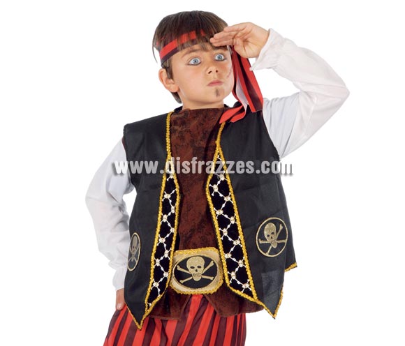 Chaleco y cinturón de Pirata infantil. Incluye sólo el chaleco y el cinturón.
