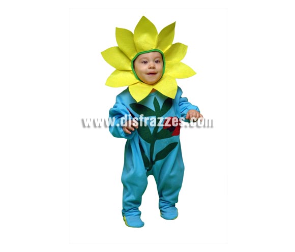 Disfraz super barato de Flor para bebés de 6 a 12 meses. Incluye mono y gorro.