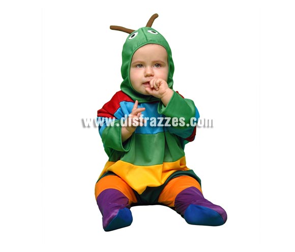 Disfraz super barato de Gusanito para bebés de 6 a 12 meses. Incluye mono y gorro.