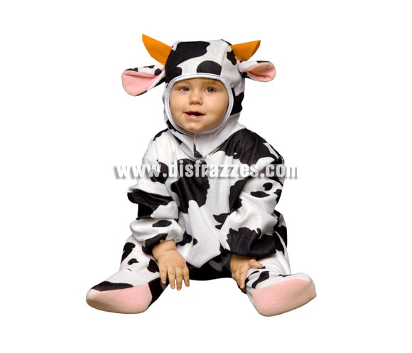Disfraz super barato de Vaquita para bebés de 6 a 12 meses. Incluye mono y gorro.