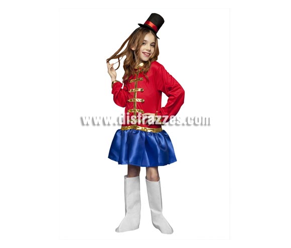 Disfraz de Domadora de Circo para niñas de 5 a 6 años. Incluye vestido, sombrero y cubrebotas.  También valdría como disfraz de Presentadora de Circo para niñas.