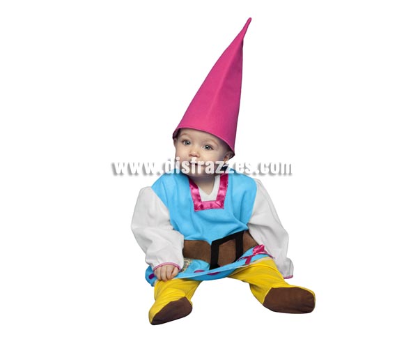 Disfraz de Gnoma para bebés de 6 a 12 meses. Incluye mono y gorro. También sirve como disfraz de Enanita, Duende o Elfa para bebés y es perfecto para acompañar a Papa Noel en Navidad.