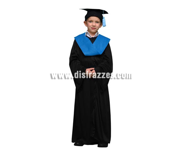 Disfraz Licenciado o Graduado niños de 5 a 6 años. Incluye sombrero, toga y beca.
