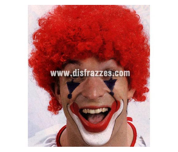 Peluca de payaso roja.