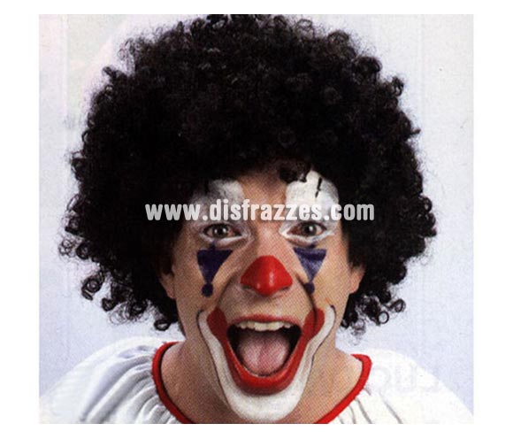 Peluca de payaso negra para adultos.